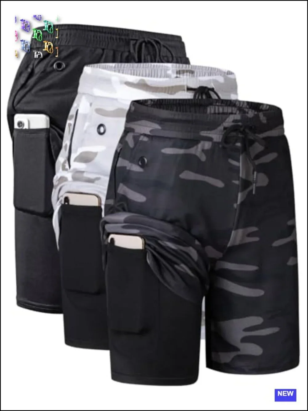 Men's 2 in 1 Workout Running Shorts 7 Inch Lightweight Athletic Gym Shorts with